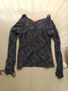 Black Stylish Cold Shoulder Top