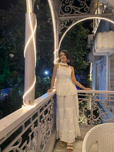 White Chikankari Sharara Set with Dupatta