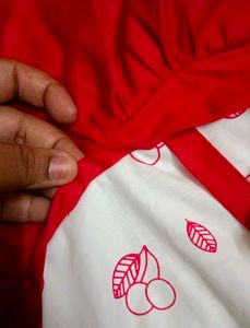 New Red And White Colour Frock
