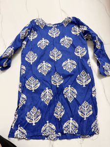 Printed Blue Kurta xs size good quality unused