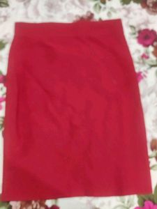 Burgundy A-Line Mini Skirt