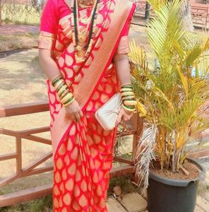 Red &amp; Gold Saree