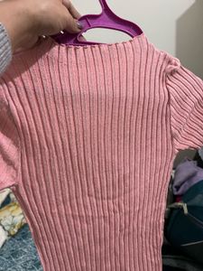 Cute Pink Ribbed Top