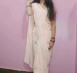 Cream Colour saree
