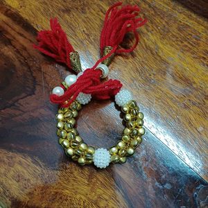 Ghungroo And White moti/ beads Bracelet