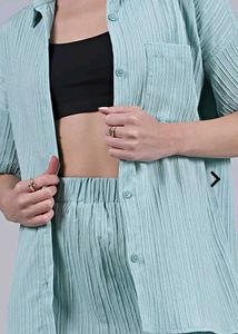 Luxury Mint Crinkle Co-ord Set for VIP