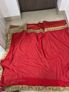 bridal heavy saree Red & Gold Sare