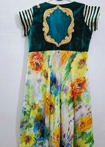 Emerald Velvet &amp; Floral Dupatta
