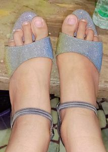 Silver Glitter Heels(3" Inches)