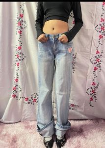 Y2K Floral Jeans low waist