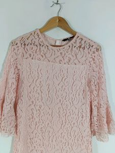Peach Lace Casual Dress (Women)