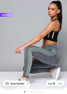 HRX Grey Active Wear Gym Leggings
