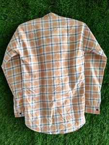 Bless Men Shirts XL Orange Plaid