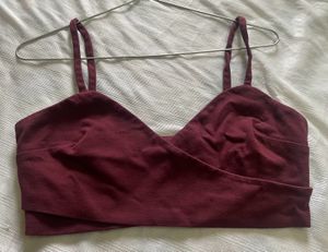 Burgundy Wrap Crop Top