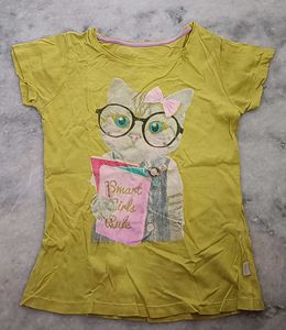 Girls' Graphic Tee - 'Smart Girls Rule' Cat Print