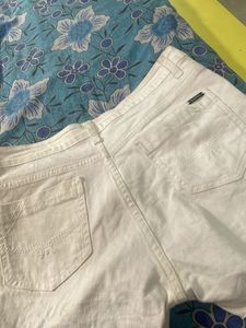White Denim Shorts