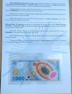 Romania Eclipse 1999 - Rare Collectible