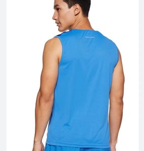 Blue Sleeveless Active T-Shirt