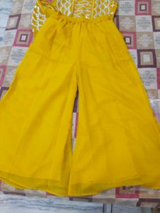 Yellow Kurta Set with shrug