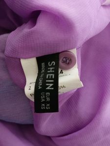 Lavender Asymmetrical Casual Crop Top (Women