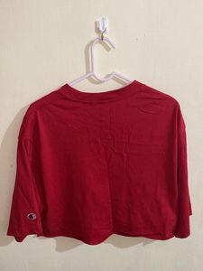 Red Crop T-shirt Frm CHAMPION