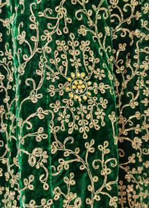 Velvet Bottle Green Color Gown