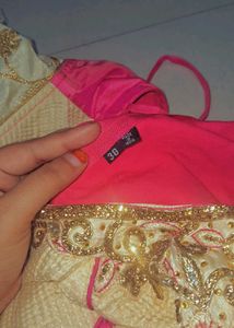 Ethnic pink flare frock