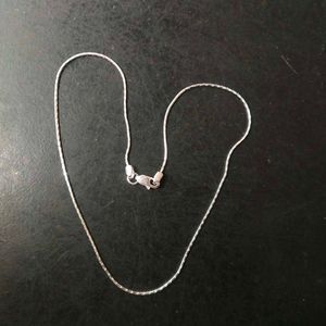 Pure Silver Tranding Thin Snack 🥨 Chain 16inch