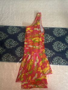 Girls Pink Floral Swimsuit