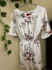 Floral White Mini Dress