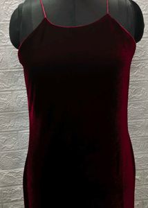 Bodycon Maroon Velvet Backless Dress