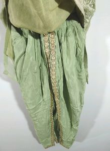Fluorescent Dhoti Salwar With Golden Border