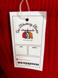 Red Knit Square Neck Top