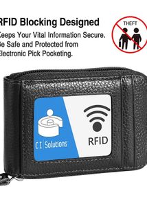 RFID Blocked Textured Leather Card Holder