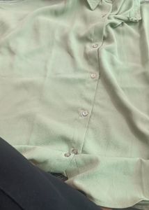 Mint Green Button-Up Top