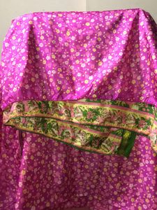Flower Design With Pink Sari  🥻