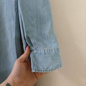 Mango Linen Blend Shirt Dress