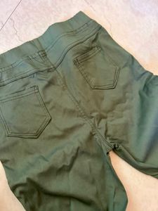 Olive Green Casual Pants