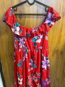 Floral Red Dress
