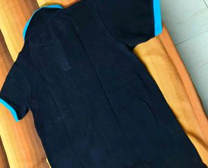 Fanideaz Men Black Cotton Casual Polo Tshirt