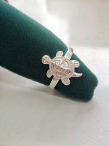pure silver turtle ring