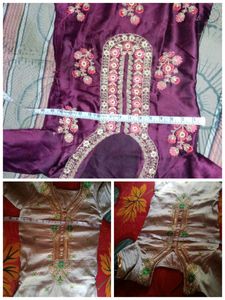 Purple Silky Plazo +Suit Salwar Set
