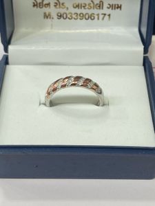 925 Rose Gold &amp; Silver Twisted AD Ring