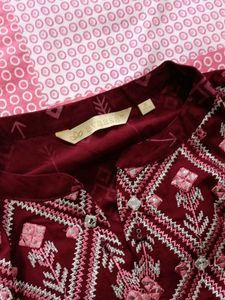 Maroon Printed Dress