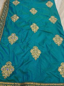 Elegant Teal Saree
