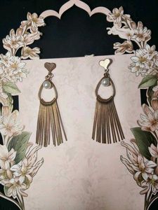 Pearl Drop Tassel Earrings