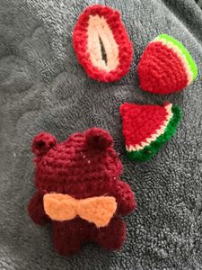 Crochet Bear & Fruit Set