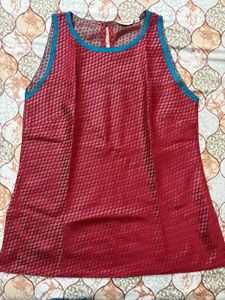 Red Silk Short Kurti