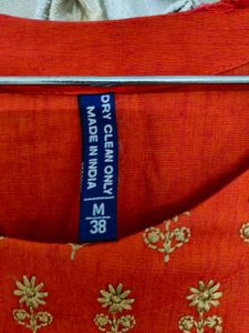 Red Kurti With Embroidery