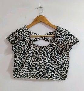 Faballey Women White Printed Crop Top
